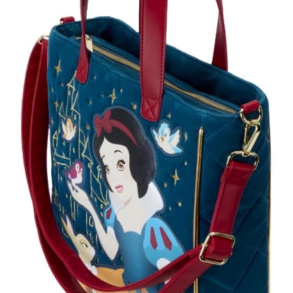Loungefly Snow White Tote in Blue and Red - Picture 5 of 11